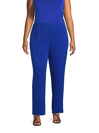 Plus Crêpe De Chine Straight-Leg Pants