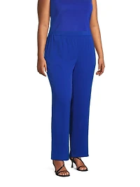 Plus Crêpe De Chine Straight-Leg Pants