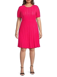 Plus Pointelle-Knit Dress