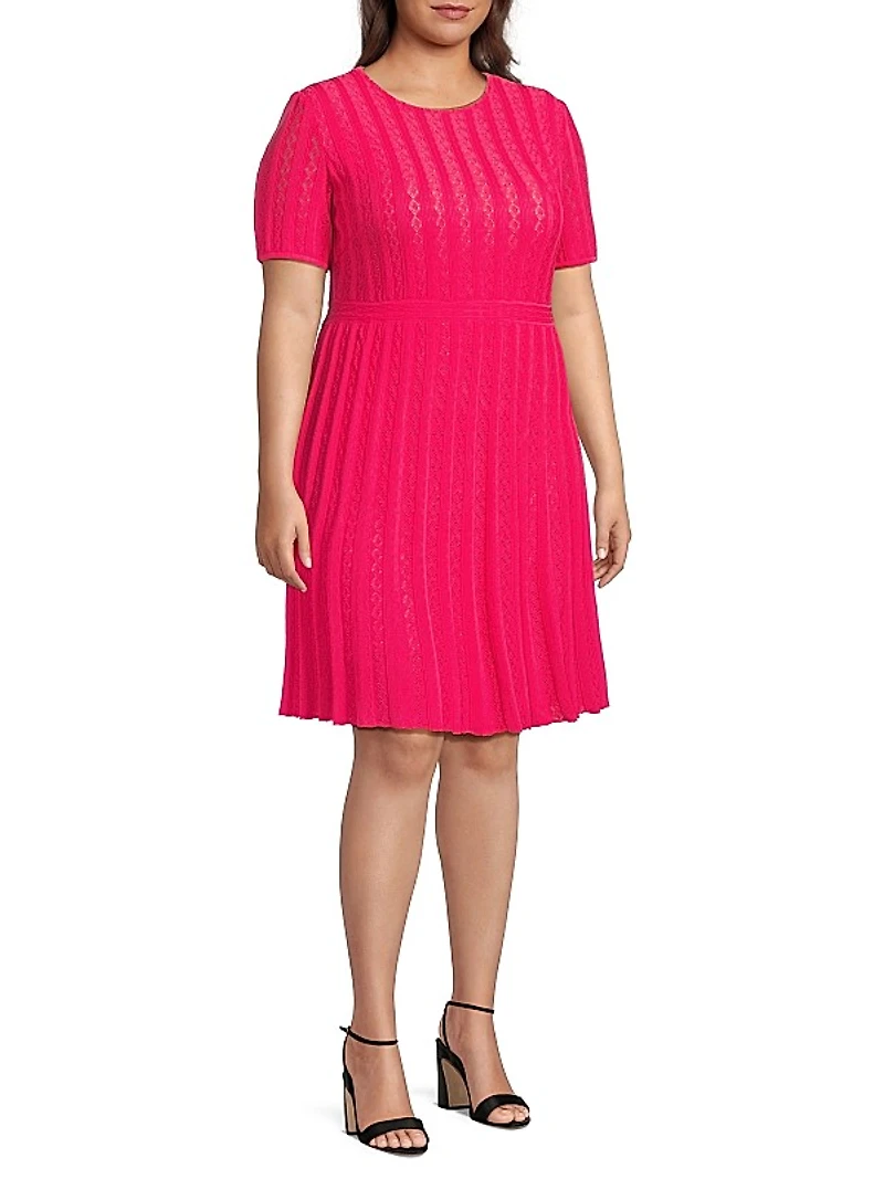 Plus Pointelle-Knit Dress