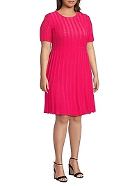 Plus Pointelle-Knit Dress