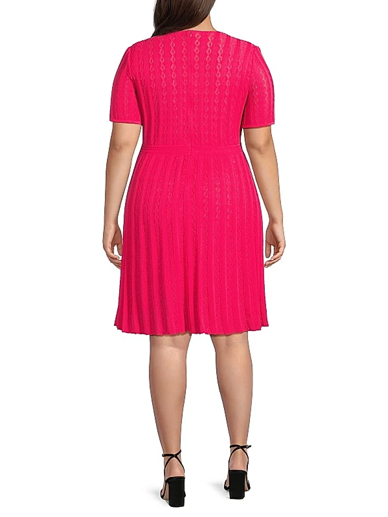Plus Pointelle-Knit Dress