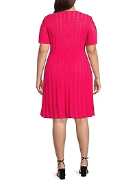 Plus Pointelle-Knit Dress