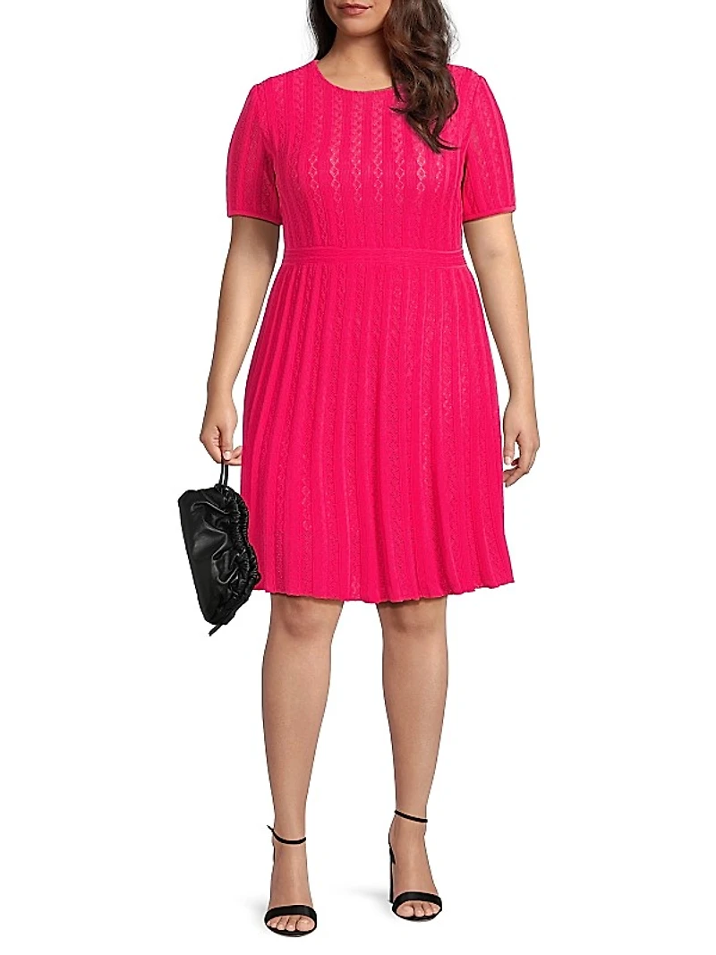 Plus Pointelle-Knit Dress