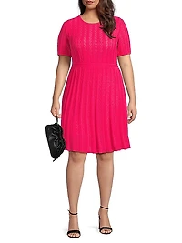 Plus Pointelle-Knit Dress