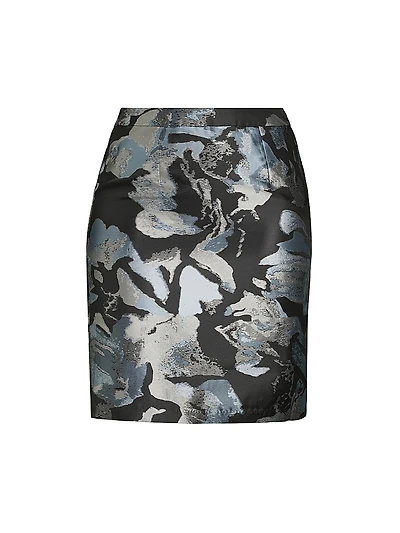 Plus Floral Jacquard Pencil Skirt
