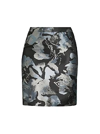 Plus Floral Jacquard Pencil Skirt