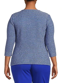 Plus Tailored Honeycomb Tweed Knit Jacket