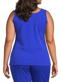 Lani Lynn x Ming Wang Plus Scoopneck Stretch Deco Crépe Tank Top