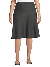 Plus Knit A-Line Midi-Skirt