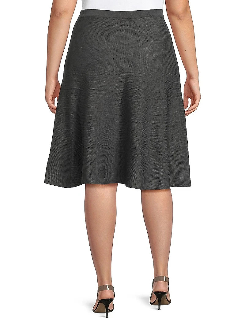 Plus Knit A-Line Midi-Skirt