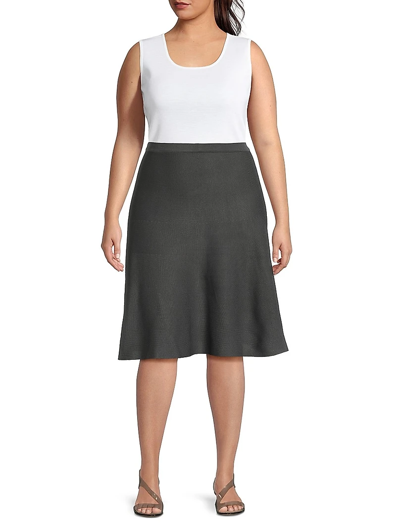 Plus Knit A-Line Midi-Skirt