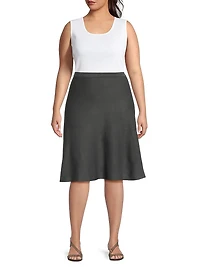 Plus Knit A-Line Midi-Skirt