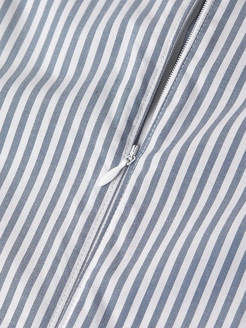 Plus Striped Stretch-Cotton Shirtdress