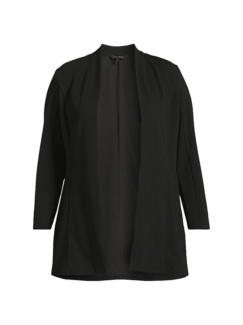 Plus Open Front Deco Crepe Jacket