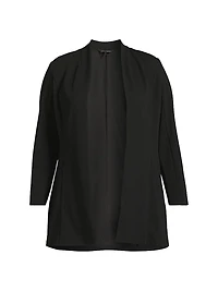 Plus Open Front Deco Crepe Jacket