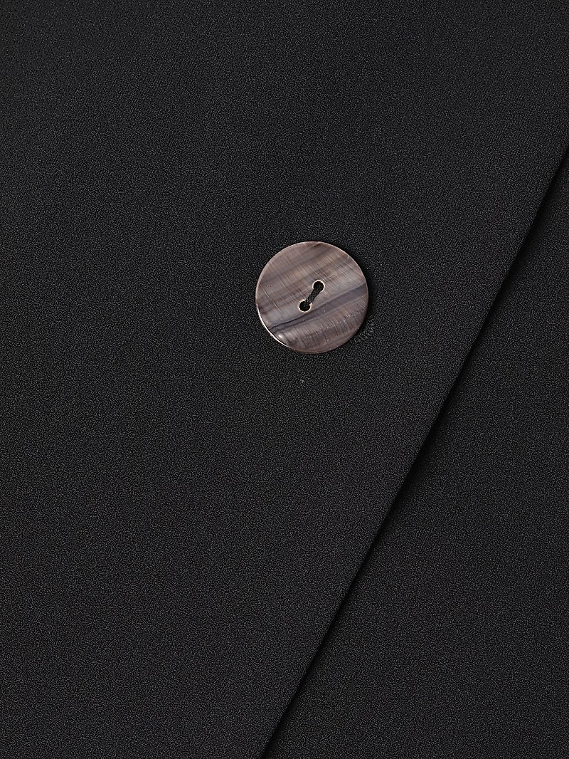Plus Button-Front Bell Sleeve Deco Crepe Jacket