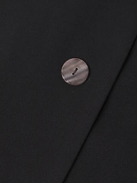 Plus Button-Front Bell Sleeve Deco Crepe Jacket
