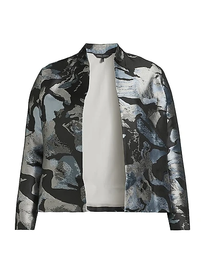 Plus Floral Woven Heritage-Fit Jacket