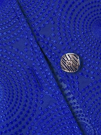 Plus Embroidered Medallion Stand-Collar Jacket