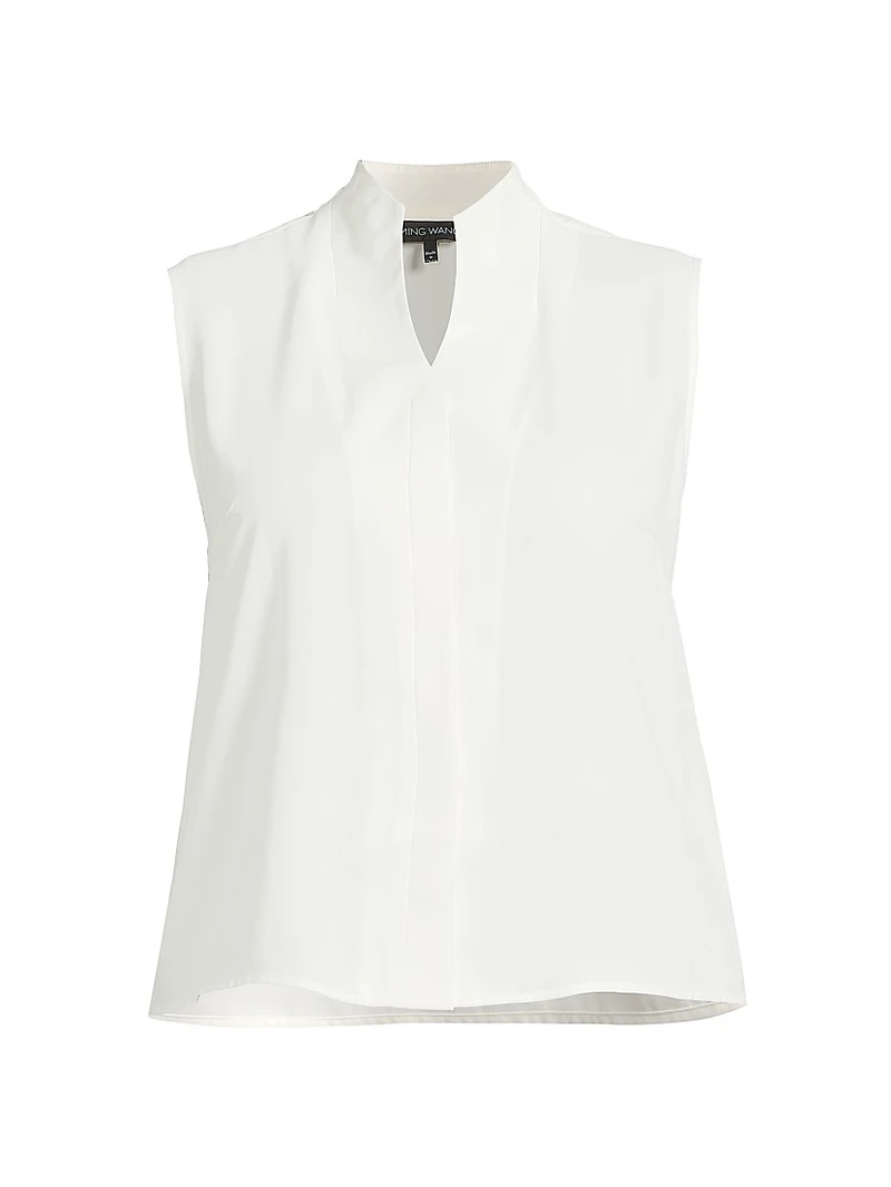 Plus Sleeveless Crepe De Chine Top