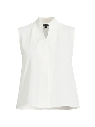 Plus Sleeveless Crepe De Chine Top