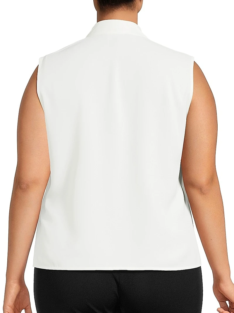 Plus Sleeveless Crepe De Chine Top