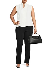 Plus Sleeveless Crepe De Chine Top