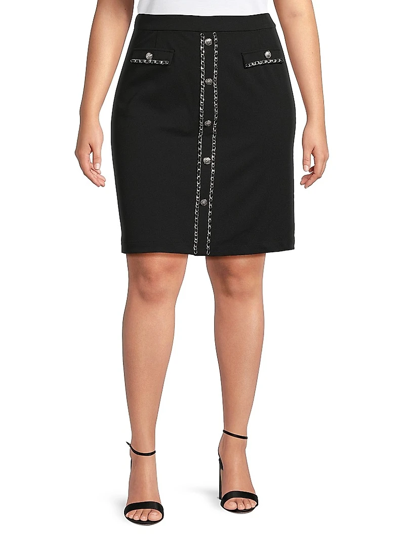 Plus Chain Midi-Skirt