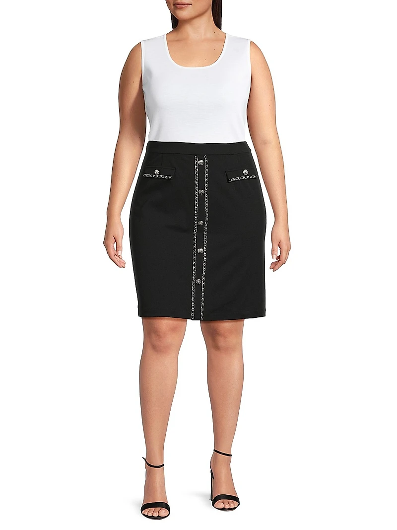 Plus Chain Midi-Skirt