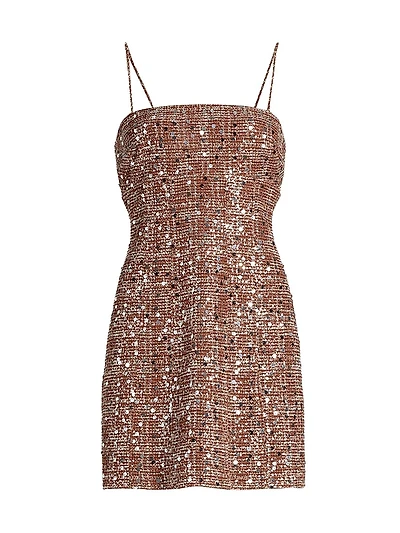 Luca Tweed Sleeveless Minidress