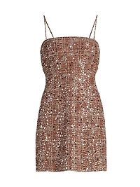 Luca Tweed Sleeveless Minidress