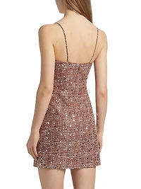 Luca Tweed Sleeveless Minidress