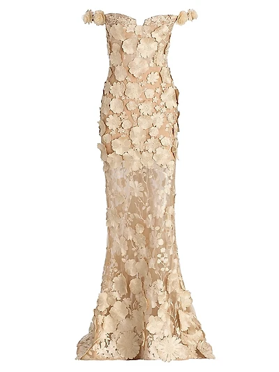 Jasmine Off-The-Shoulder Corset Gown