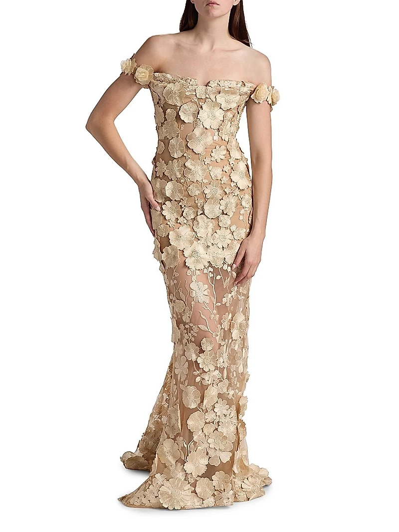Jasmine Off-The-Shoulder Corset Gown
