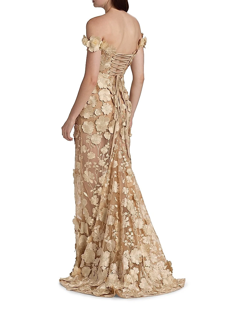 Jasmine Off-The-Shoulder Corset Gown