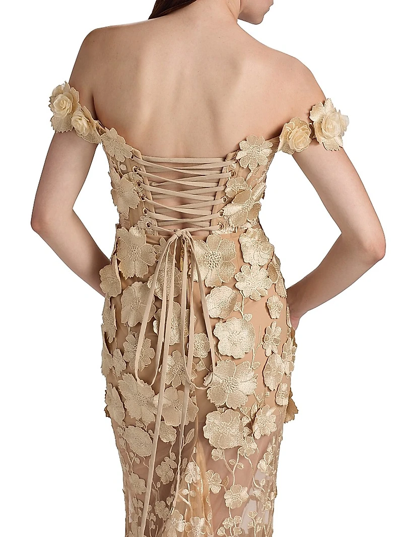Jasmine Off-The-Shoulder Corset Gown
