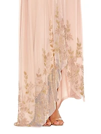 Embellished Asymmetric One-Shoulder Gown