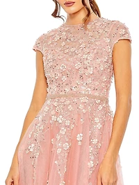 Embellished Tulle A-line Gown