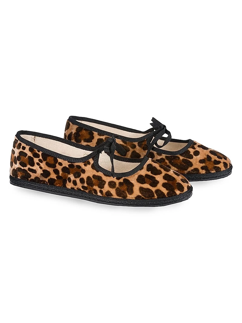 Timeless Brigitte Tiepolo Leopard Cotton Velvet Slippers
