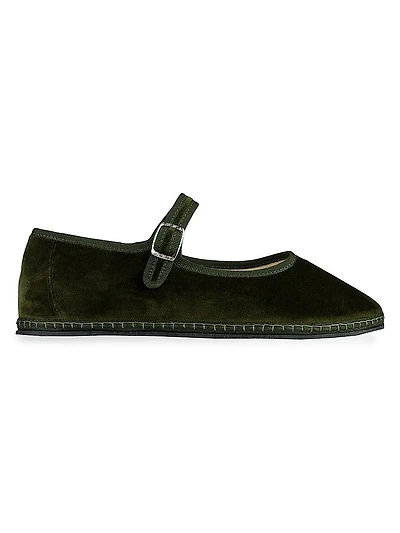 Timeless Bottiglia Cotton Velvet Mary Janes