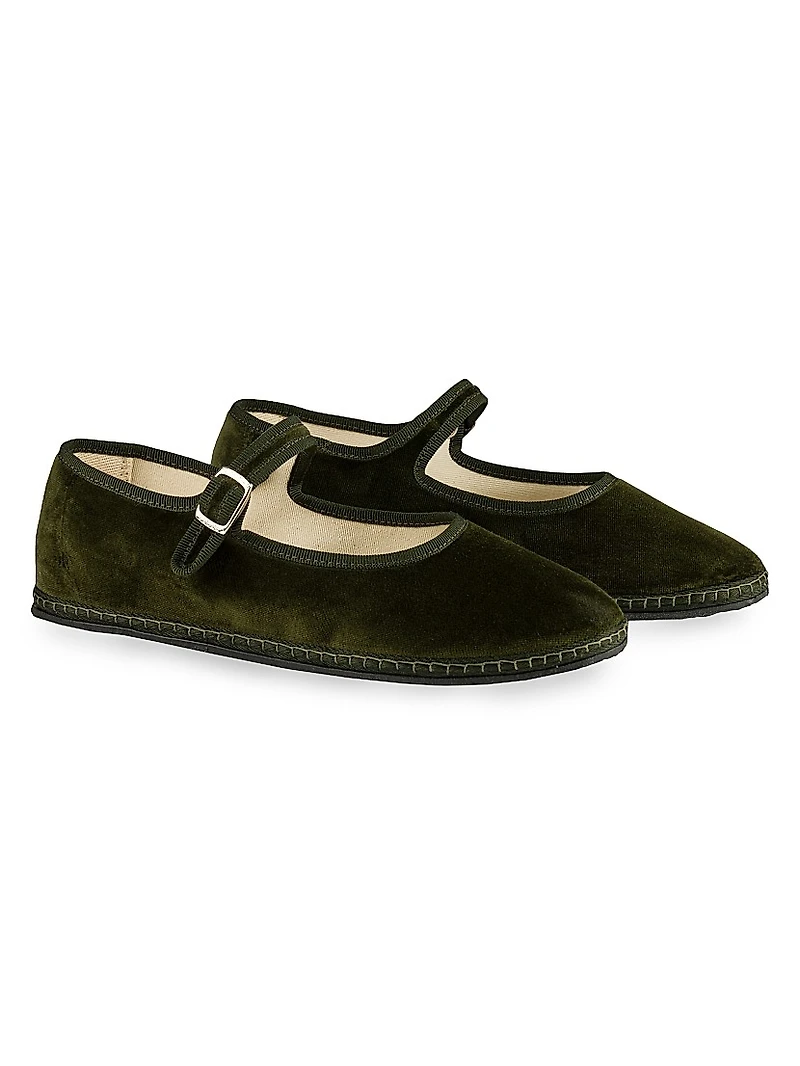 Timeless Bottiglia Cotton Velvet Mary Janes