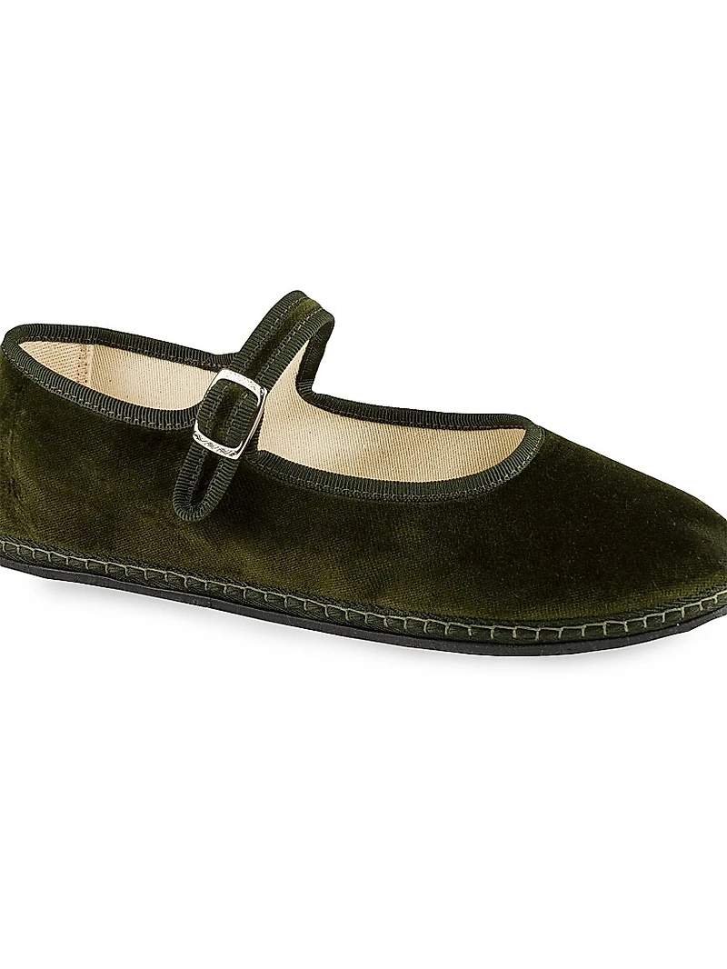 Timeless Bottiglia Cotton Velvet Mary Janes
