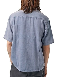 Textured Cotton Camp Shirt