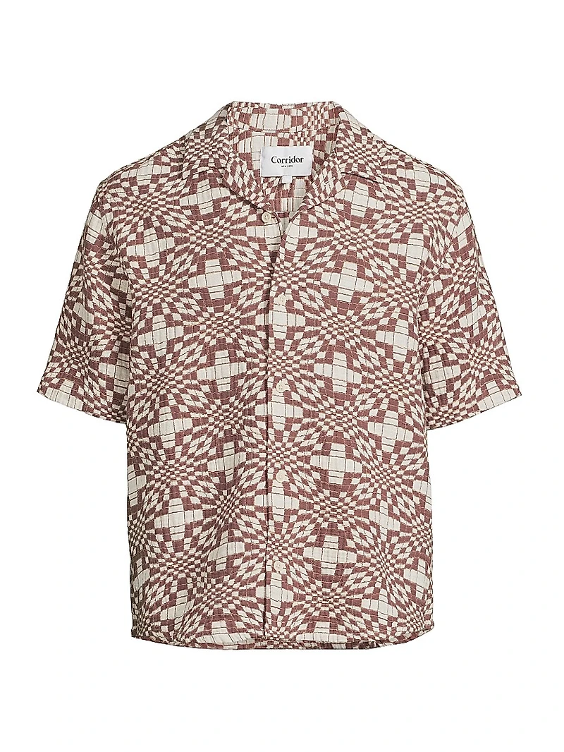 Optic Jacquard Short-Sleeve Shirt