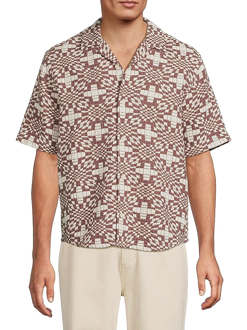 Optic Jacquard Short-Sleeve Shirt