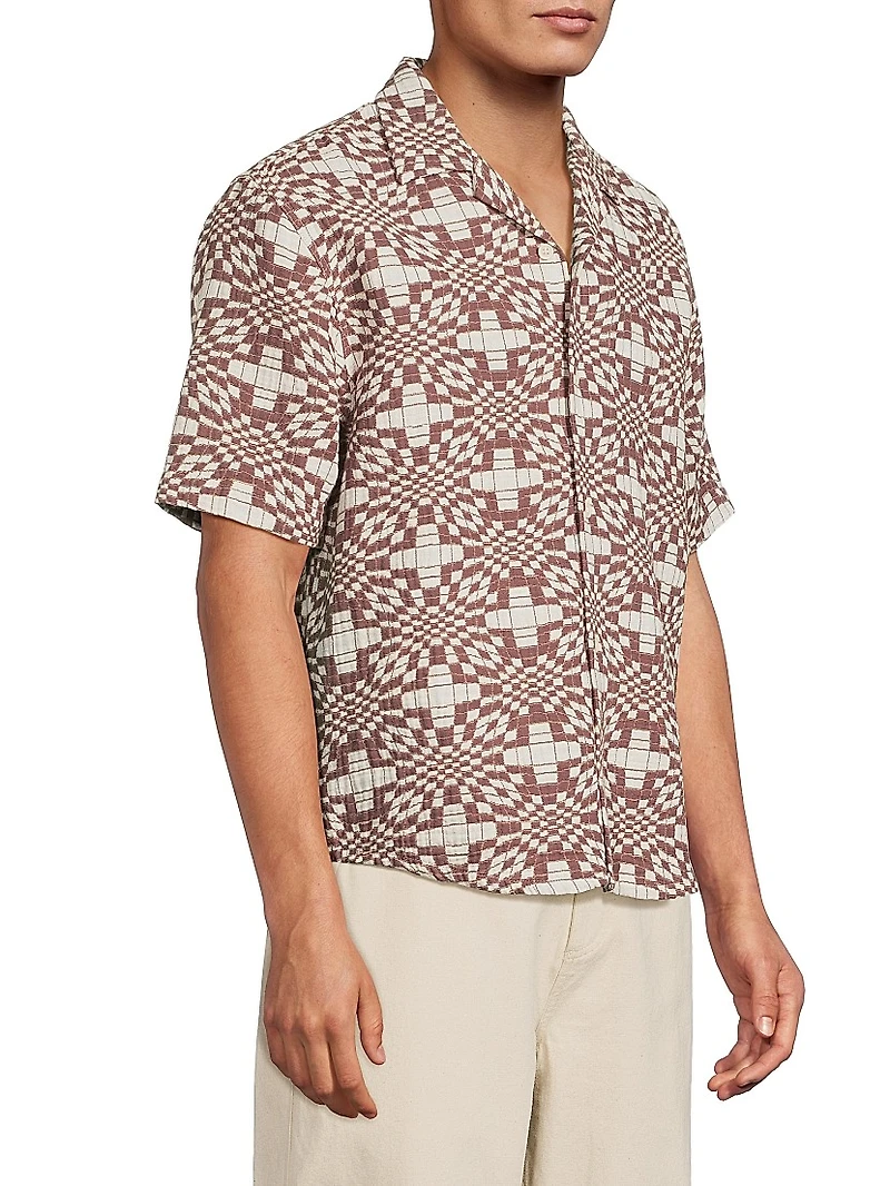 Optic Jacquard Short-Sleeve Shirt