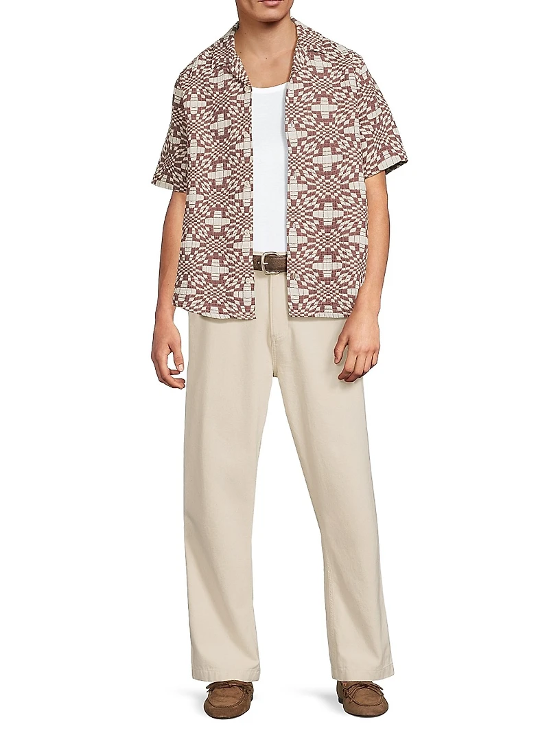 Optic Jacquard Short-Sleeve Shirt