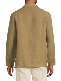 Linen Three-Button Blazer