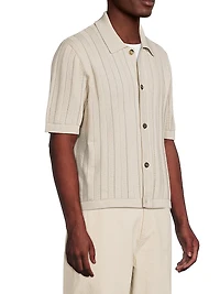 Regular Fit Ladder-Knit Cotton Shirt